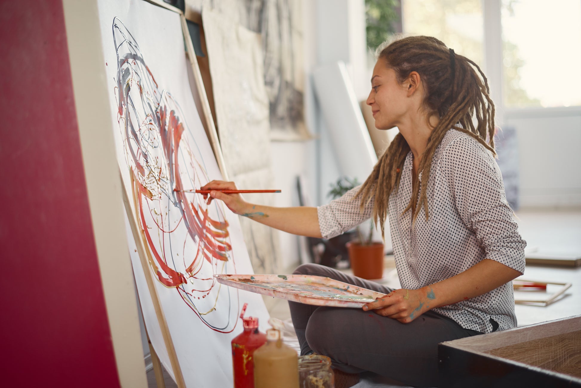 Abstract painting workshop for beginners. Melbourne workshop. Learn to paint with professional artist Jo Carroll.