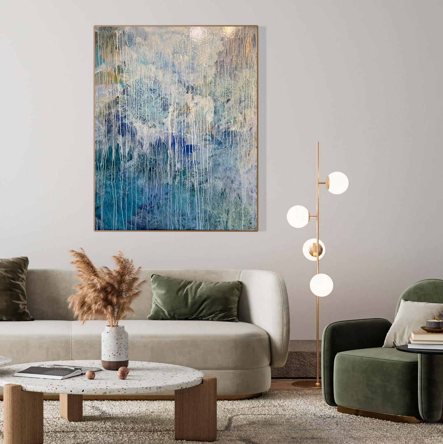 "Flowing Waters of Calm" serves as a visual meditation on the beauty of stillness and the power of flow. It invites viewers to surrender to the gentle currents of life, to let go of tension and stress, and to embrace the tranquility that lies within. In a world filled with chaos and noise, this artwork serves as a sanctuary of peace, reminding us to find solace in the quietude of our own inner waters.