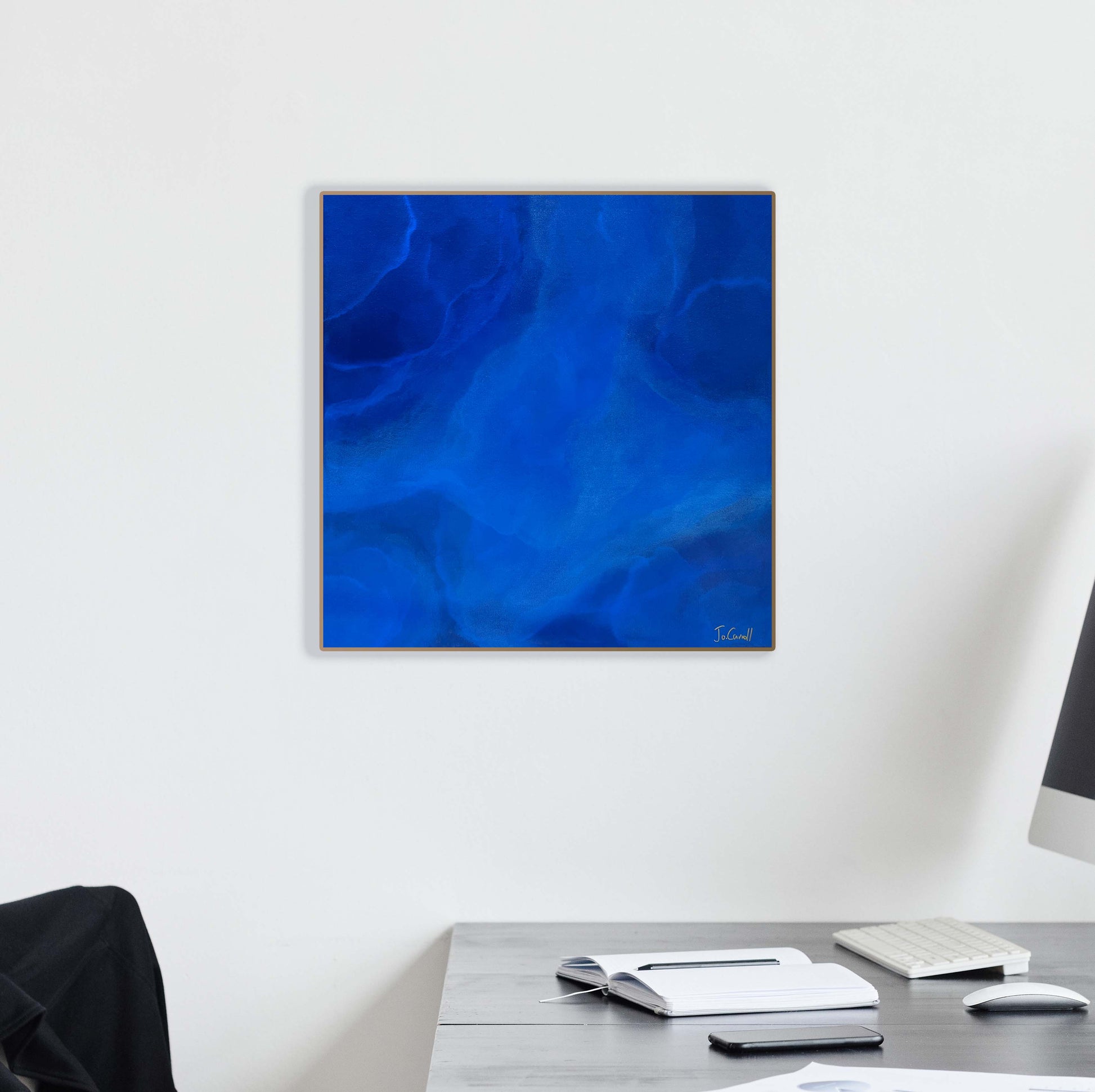 Calm, tranquil, blue abstract artwork by Australian artist Jo Carroll.