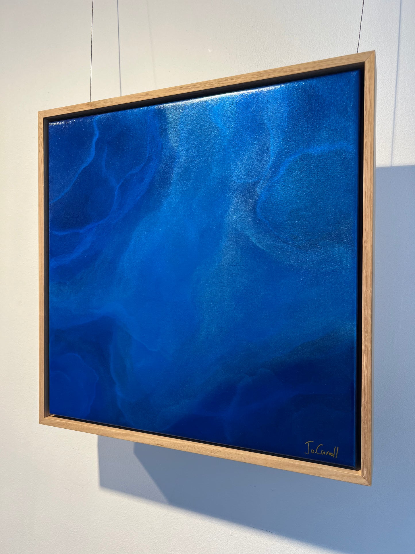 Calm, tranquil, blue abstract artwork. Australian artist. Jo Carroll